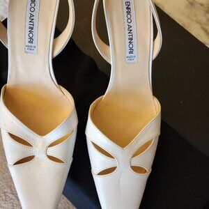 ENRICO ANTINORI, Size 8, Creme-Colored, Sling-Back Shoes